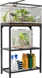 AnBaiMei 20-Gallon Stand top tier keeps tank secure for clear viewing