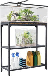 AnBaiMei aquarium stand top view - sturdy 3-tier design supports 5-30 gallon tanks with easy access