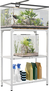 AnBaiMei 20gal aquarium stand top view shows space-saving compact setup