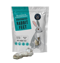 Ancestral Hunter dehydrated rabbit feet pack offers a natural single-ingredient chew for dogs and cats.