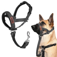 ANDA Ultra-Light Headcollar black, front view showing comfortable daily-walk control.