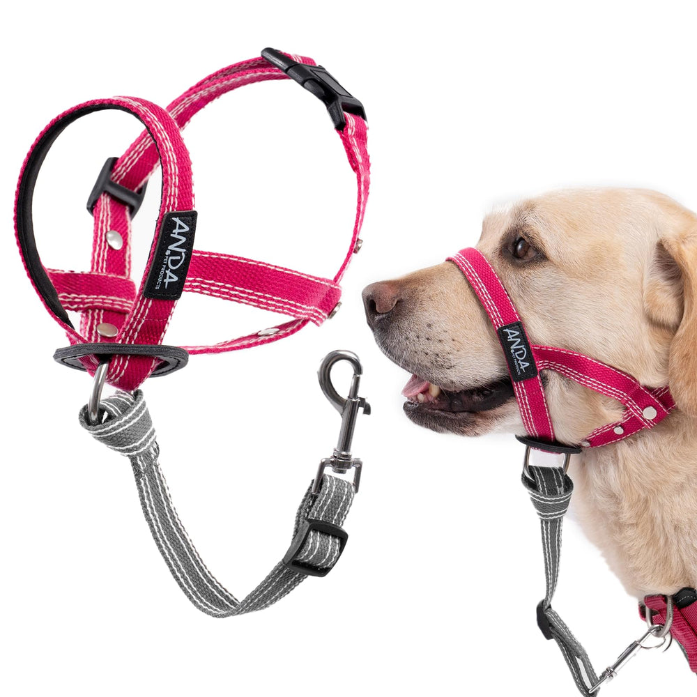 ANDA Ultra-Light No-Pull headcollar red size 1 close-up showing soft neoprene nose pad for comfort.