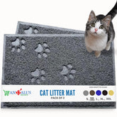 Andalus Brands cat litter mat pack 2 grey full view shows size and fit for larger litter boxes