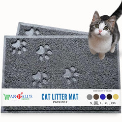 Andalus Brands cat litter mat pack 2 grey full view shows size and fit for larger litter boxes