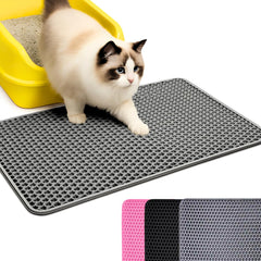 Andalus Brands Large Cat Litter Mat front view catches stray litter for cleaner floors.