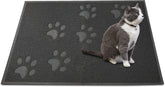 Andalus Large Cat Litter Mat grey front-angle shows waterproof trapping texture