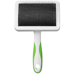 Andis 65710 self-cleaning slicker brush—large green/black, reduces tangling.