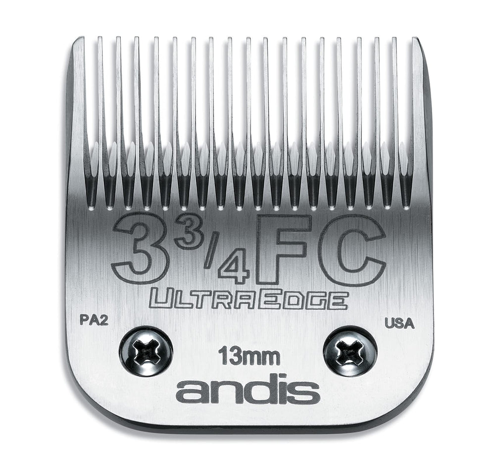 Andis carbon-infused UltraEdge dog clipper blade 64135 ready for precise 1/2-inch trims.