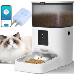 Andoll Home WiFi cat feeder front view shows 4L capacity for daily meals.