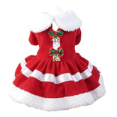 Anelekor Christmas dog outfit with bow knot and bells for small pets, festive visibility.