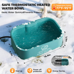 Angelspet IP67 BPA free plastic construction resists snow and rain while dispensing water.