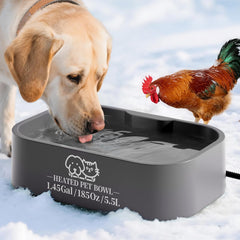 Angelspet outdoor heated water bowl front view for winter hydration