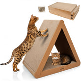 Angetra triangle cat house assembled, sturdy den for indoor cats.