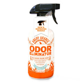 ANGRY ORANGE pet odor eliminator bottle demonstrates fast odor removal for pets