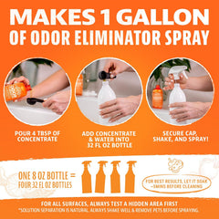 Angry Orange odor eliminator spray nozzle shown for easy spot treatment