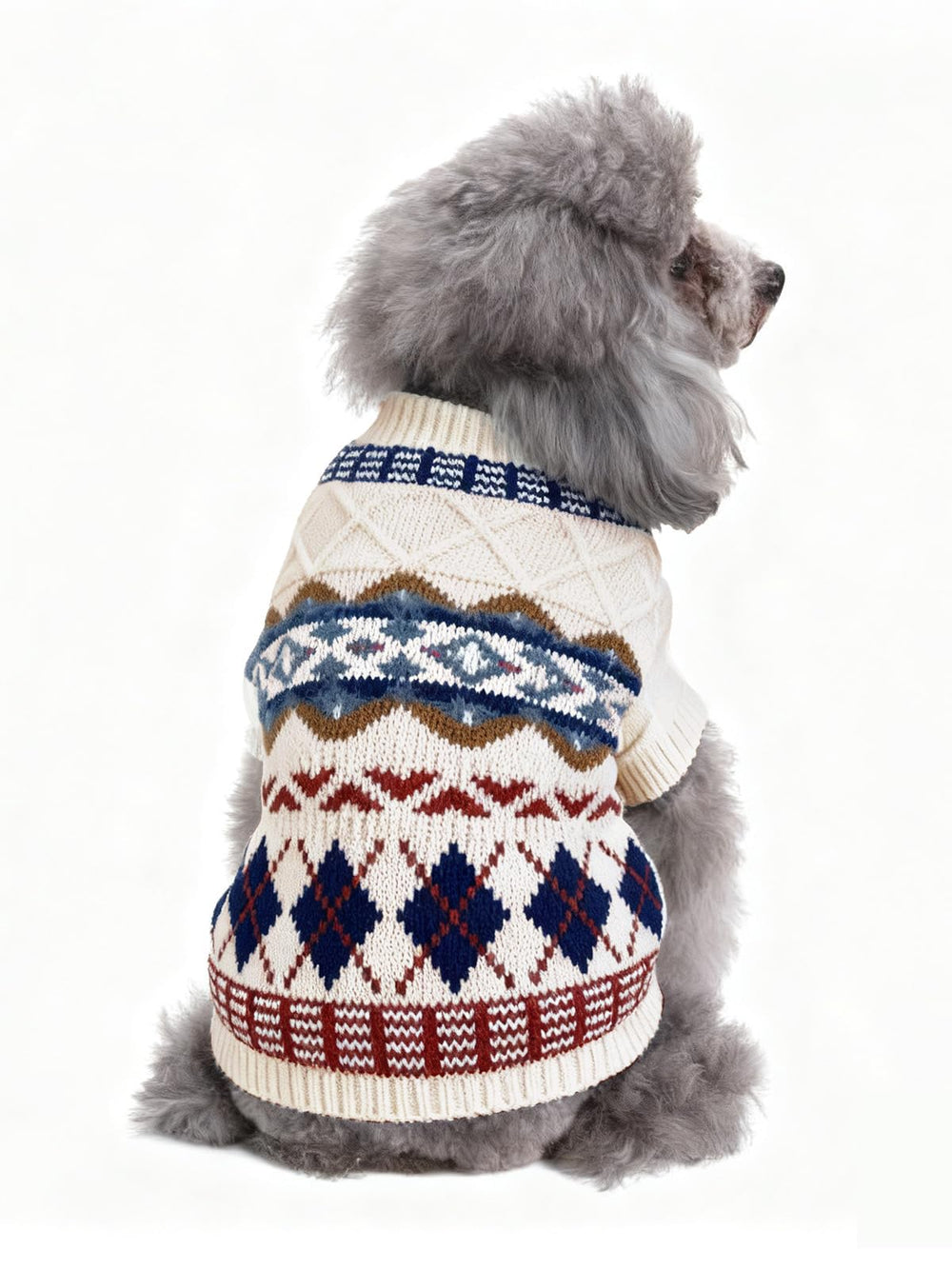 Angrypet pet sweater with a snowflake pattern in gray keeps small pets warm