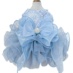 ANIAC blue cat wedding dress ribbon bow detail enhances photoshoots