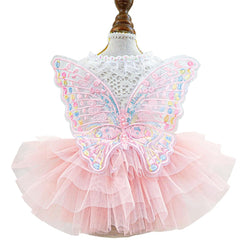ANIAC Butterfly Dress with Pink Tutu front view for adorable park photoshoots.