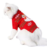 ANIAC Christmas puppy sweater snowman front view, cozy festive wear for small dogs.