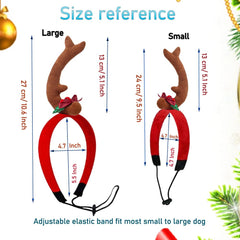 ANIAC dog antlers headband in Christmas photo shoot for adorable portraits