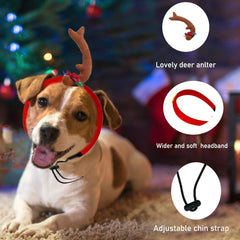 ANIAC dog antlers headband close-up showing soft velvet texture