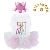 ANIAC dog birthday dress and hat set for festive pet celebrations
