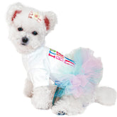 ANIAC girl birthday tutu dress close‑up embroidery with colorful text