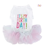 ANIAC girl dog birthday tutu dress, party-ready look for small dogs
