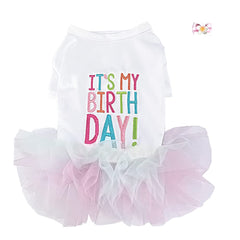 ANIAC girl dog birthday tutu dress, party-ready look for small dogs
