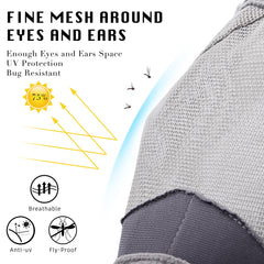 Animal-Gifts horse fly mask gray XS close-up buckle detail showing adjustable fit