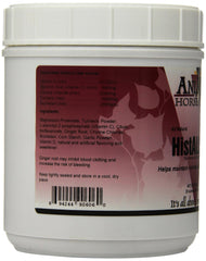 ANIMED Histall-H dosing-scoop demonstrates easy daily dosing for respiratory health support.