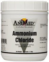ANIMED ammonium chloride powder bag on shelf for livestock health support.
