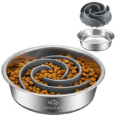 Animire 2in1 dog bowl with slow feeder insert slows eating for calmer meals