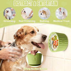 Animire dog lick bowl with frozen treats for extended playtime.