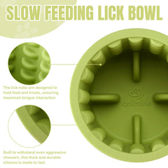 Animire dog lick bowl with non-slip base prevents sliding during meals.