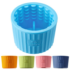 Animire dog lick bowl close-up with textured ridges promotes engaging, healthier chewing.