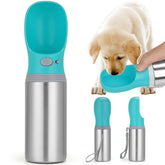 Anipaw portable dog water bottle cap-open shows quick on-the-go hydration for hiking and walking