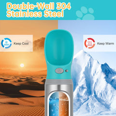 Anipaw portable dog water bottle stainless-steel emphasizes durable, safe hydration for outdoor adventures