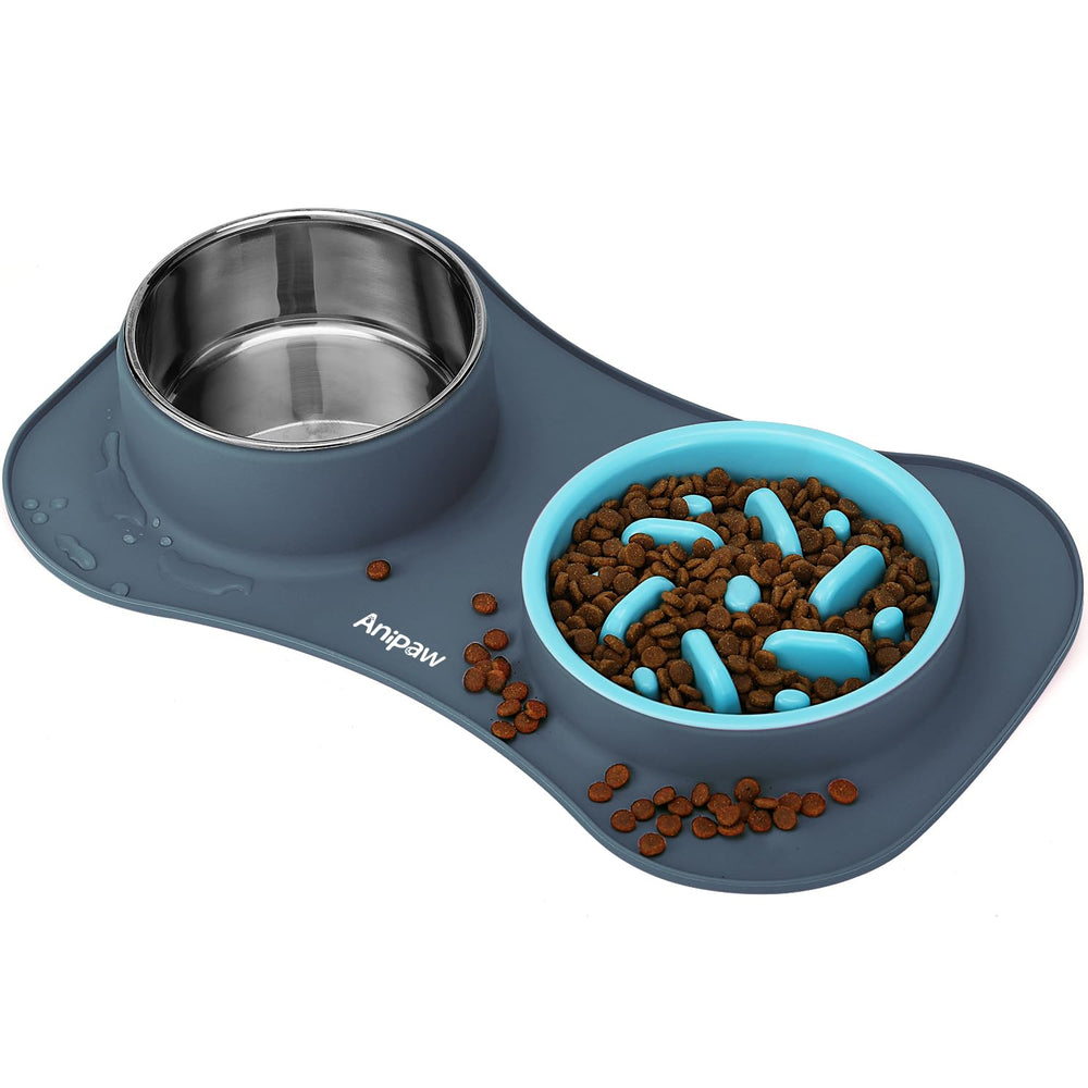 Anipaw slow feeder bowl 15oz promotes mindful eating for pets.