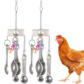 Anjetan chicken enrichment toy spoons engages pecking and foraging in the coop