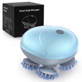 Ankilo pet massager with four heads soothing tense muscles during home grooming.