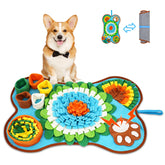 Ankilo snuffle mat for dogs in flat view highlighting slow feeding and mental engagement.