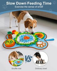 Ankilo snuffle mat with non-slip bottom keeping the mat steady during treats.