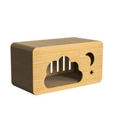 ankuliy cat scratcher house front view highlights durable cardboard for scratching.