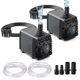 Ankway fountain pump 2-pack delivers reliable 160GPH flow for ponds and tanks.