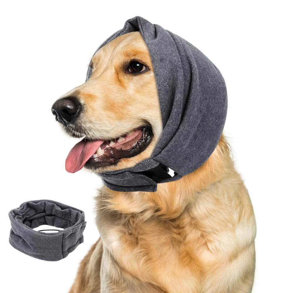 Anoodi ear cover wrap for dogs during bath or grooming provides protection and comfort.