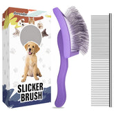 Anrundar dog slicker brush angled-pins for gentle detangling