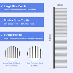 Anrundar stainless steel comb in 2-in-1 set for precise detangling near eyes