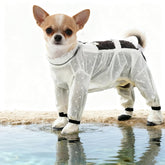 Anti Dust Pants with Shoes for Dogs 360-degree coverage protects against mud and dirt.
