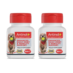 Antinol Plus bottle label highlights premium dog joint support.
